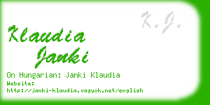 klaudia janki business card